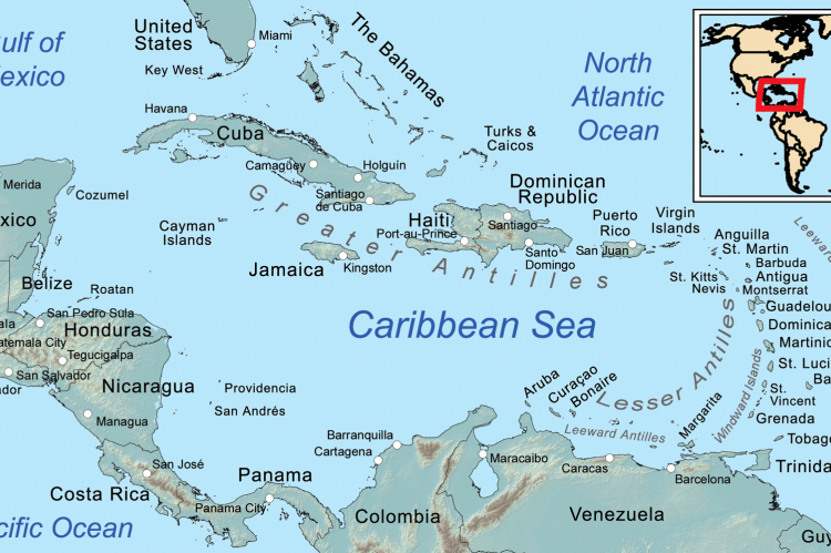 West Indies The Caribbean Lac Geo 5854